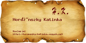 Horánszky Katinka névjegykártya